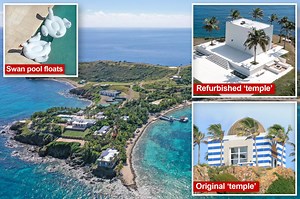 Jeffrey Epstein’s private Caribbean island revealed for the first time in two years as it’s transformed into luxury resort