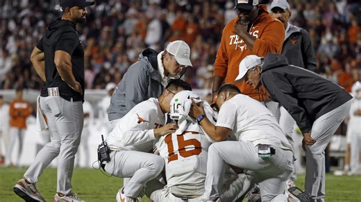 Arch Manning in concussion protocol for No. 20 Texas ahead of game vs. No. 9 Vanderbilt