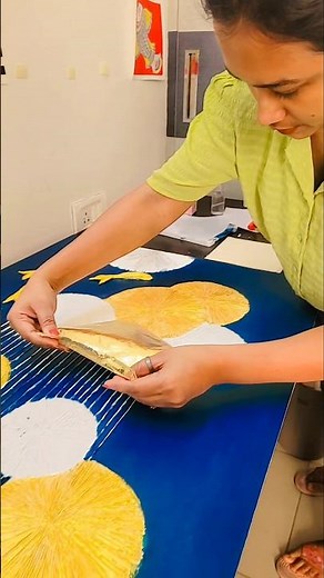 Abstract painting | Gold leafing | gold leaf painting techniques