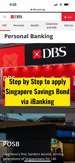 1 Min Step by Step to Apply Singapore Savings Bond via DBS/POSB iBanking!! #singaporesavingsbond #passiveincome #investor #sginvest #interest #financialtips