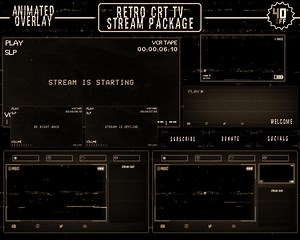 Scary Retro TV Stream Overlay - Dark Twitch Overlay - CRT - VCR - Horror - Goth - Creepy Glitch Pack - Streamlabs - Obs - Etsy