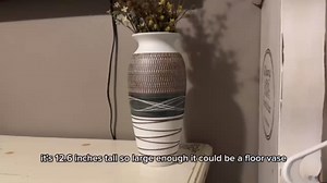 Ceramic Rustic Farmhouse Vase, 12.6" Large Vintage Flower vase for Home Decor, Tall Boho Textured Vases for Living Room, Table, Mantel, Shelf and Centerpieces Decor and Housewarming