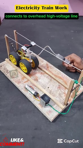 5K views · 20 reactions | Electricity Train Work _ Connects to overhead high-voltage line #shorts #experiment #project #ideas #project___fb #youtubeshorts #science #reelsinstagram #education___electronics #electronicsprojects #learning #reels | Om enterprineur | Facebook