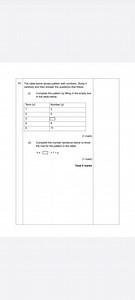 (b) The table below shows pattern with numbers. Study itcarefu... | Filo