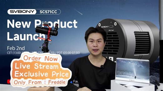 Sample Showcase: Present real deep-sky images (nebulae, galaxies) captured with the SC571cc, analyzing details. Live Q&A: Answer questions about compatibility, camera settings, post-processing, etc. Comparison Segment (if feasible): Compare long-exposure image purity against a standard astro camera. #deepsky #astrophotography #sc571cc | Svbony Website