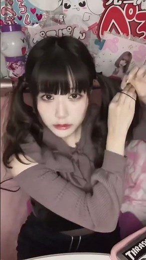 【簡単】量産型🖤地雷系の編み込みお団子ツインテールヘアアレンジ🎀 #Shorts