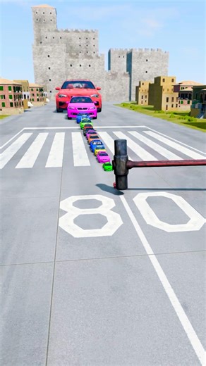 Colorful Small To Giant Cars vs Hammer #7