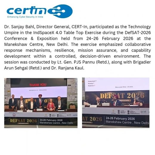 Technology Umpire in the IndSpaceX 4.0 Table Top Exercise