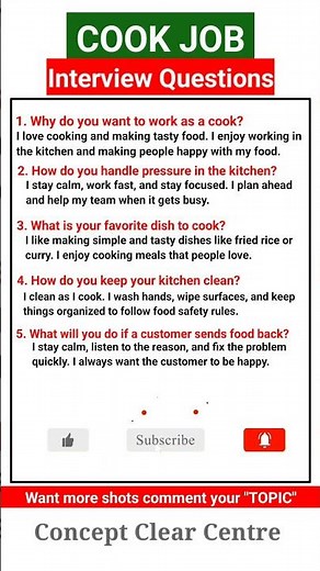 Top 5 Cook Job Interview Questions and Answers to ace your Dream Job