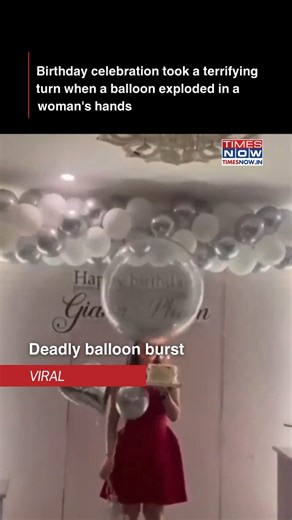 35K views · 53 reactions | A woman's birthday celebration in Hanoi turned into a nightmare after a balloon exploded, causing burns to her face. The balloon, purportedly filled with gas, went up in flames after it caught fire from a candle placed on the woman's birthday cake. #Hanoi #BirthdayNightmare #BalloonExplosion #TimesNow | TIMES NOW | Facebook