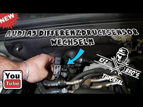 Audi A5 8T 2.0 Tdi exhaust | Change differential pressure sensor in 5 minutes | Replace DPF press...