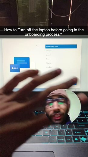 How to Power Off a new laptop before signing in?