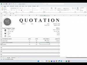 Editable Quote Template: Google Sheets & Excel (PDF) - Etsy