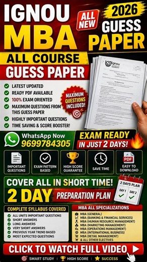 MMPC 13 Guess Paper MBA IGNOU Solved guess paper with answers important questions previous year