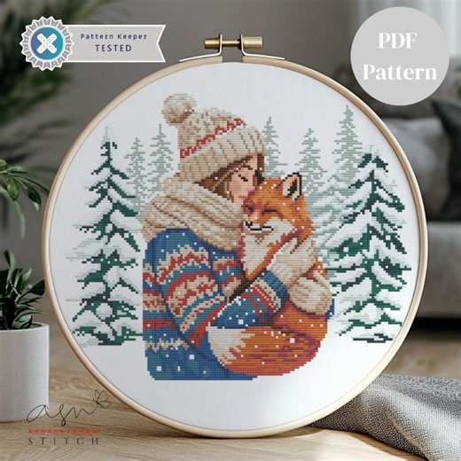 Girl With Fox Cross Stitch Pattern, Fox Cross Stitch, Cross Stitch Girl and Fox PDF, Embroidery PDF, Cross Stitch Kit, Wall Decor,home Decor - Etsy Canada