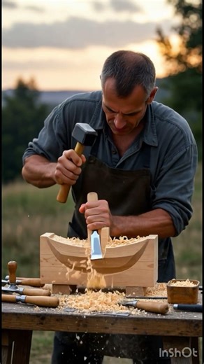 Amazing Wooden Boat Making | Satisfying Wood Carving Handcraft #woodcraft #diy #handcraft #handmade