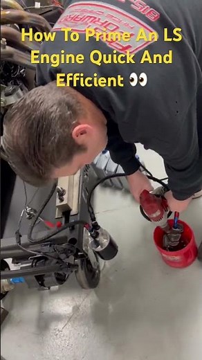 Priming an LS Engine with a Big Block Chevy oil pump. Engine completely primed in minutes!!