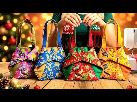 5 Cute gift bag ideas for Christmas 🎄 Easiest Sewing Projects For Beginners 💖