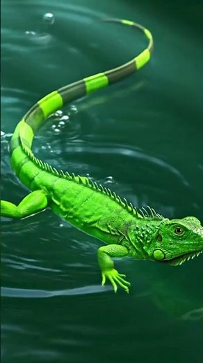 Watch How Iguanas Swim Like Water Snakes