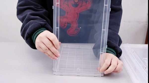 4 Pack Clear Shoe Storage Organizer with Magnetic Door, Stackable Shoe Storage Boxes for Closet, Foldable Space-Saving Shoe Rack for Sneaker Boot Cont