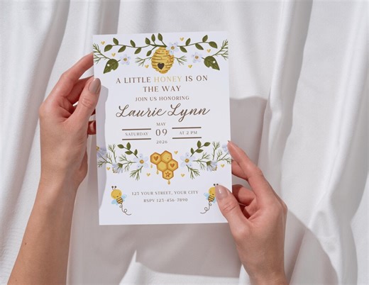 Honey Bee Baby Shower Invitation - Etsy