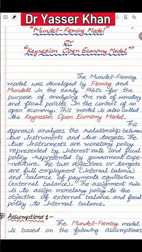 Mundell-Fleming Model #economics #macroeconomics #dryasserkhan