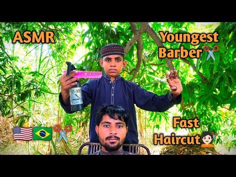 Asmr fast haircut💇🏻 youngest barber✂️ in the world🌍