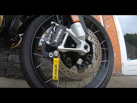 Unpacking and installing the ROADLOK XRA motorcycle disc lock on a BMW R 1200 GS Adventure