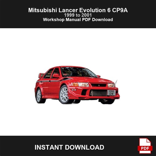 Mitsubishi Lancer Evolution 6 CP9A Repair Manual PDF Download, Workshop & Service Manual, Maintenance, 1999 to 2001 - Etsy Australia