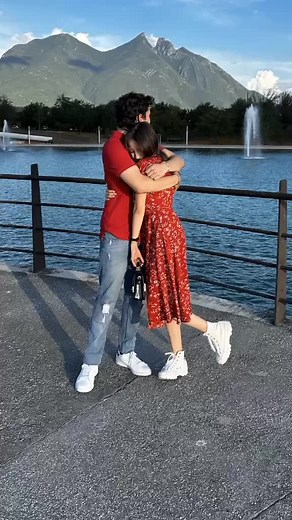 Romantic Embrace by the Water: A Love Story