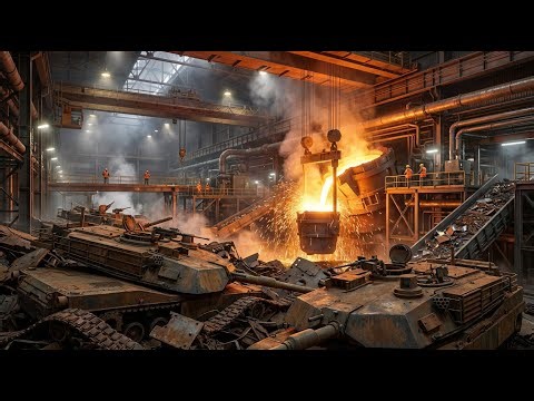 Inside a Military Tank Recycling Plant – The Powerful Way Armor Is Melted Down