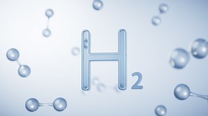 Hydrogen and molecules, 3d rendering.