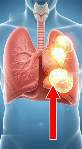 The beginning of the development of a cancerous tumor in the lungs