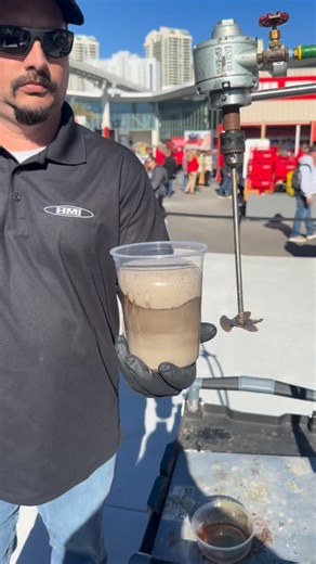 This was cool to watch! Polyurethane foam for concrete lifting, or used to be know as mud jacking. Drill 5/8” hole, make foam, inject liquid under the concrete and it lifts the concrete up. Thanks HMI Company - Concrete Lifting. #worldofconcrete #concrete #hilti #hiltitools #toolsofthetrade | Tradectory