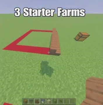3 Easy Minecraft Starter Farms🏡 #minecraft #minecraftbuilding #tutorial