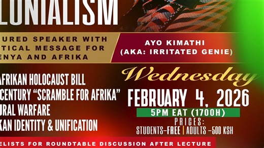 Rise of Afrika vs. 21st Century Colonialism by Ayo Kimathi Wed Feb 4, 2026 @ Nairobi National Museum in Kenya Register Here: https://vabu.app/what-next-rise-of-afrika | Ayo Kimathi