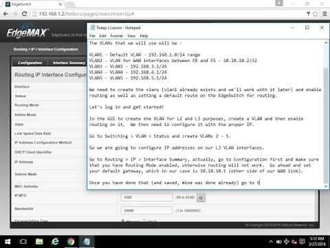 EdgeSwitch Configuration - VLANs, VLAN Routing, Routing - Part 1 - EdgeSwitch Configuration