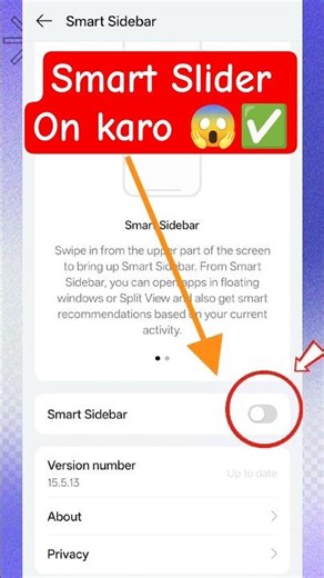 How to Turn ON Smart Slider on Android 📱 | Easy & Fast #shorts #youtubeshorts #mobile