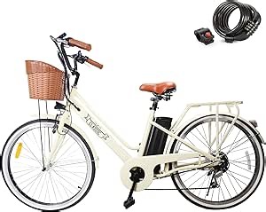 NAKTO 26" Electric Bikes for Adults 350W City Electric Bicycle Sporting 6- Speed Gear EBike,Electric Bike with Removable 350W 36V12A Lithium Battery - Up to 45 Miles and 20+