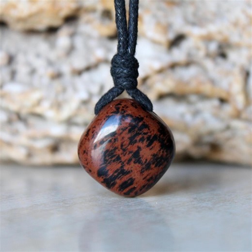 Mahogany Obsidian Pendant Obsidian Stone Necklace Gift Jewelry - Etsy
