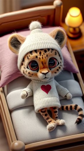 Cute cheetah is ready for bed! 🛏️ 💤 🐆