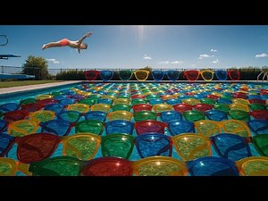 Which: Impossible Oddly Swimming Pool - Giant Object Ripples in Slow Motion | AI ASMR