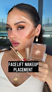 Facelift makeup placement you need to try! ✨😮‍💨🔺 Concealer & Cream Bronzer @dominiquecosmetics Precision beauty sponge #dominiquecosmetics #makeup #makeuptutorial #contour #facelift #makeuphacks | Christen Dominique