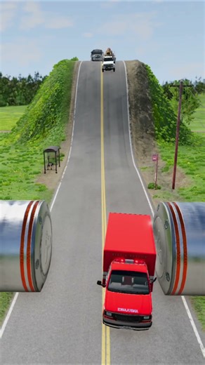 🚓🚑🚌 Realistic Police Car, Ambulance & School Bus Crash Test with Bollard | BeamNG Drive Physics