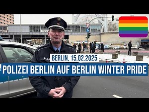 15.02.2025 Berlin CSD statt AfD: Polizei Berlin bei der Gay-Pride-Winter-Parade (Winter-CSD)