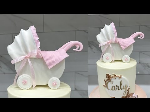 How to make a fondant stroller cake topper | Cake decorating tutorials | Sugarella Sweets