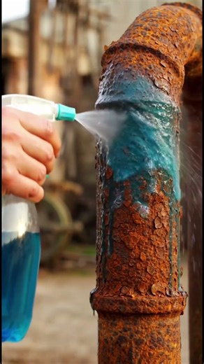 Satisfying Rust Removal on an Old Cast Iron Pipe