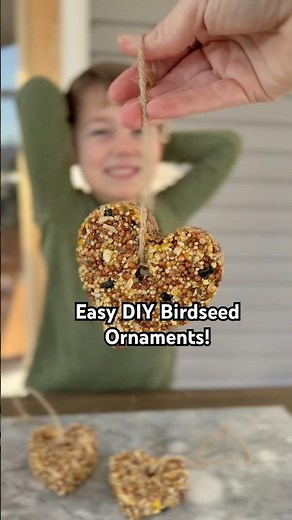 Easy DIY Birdseed Ornaments! 🐦 #diycrafts #learnthroughplay #momlife #activities #birdfeeder