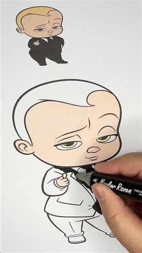 Boss Baby Coloring #funcolors #art #funwithcolor-q8c #markers