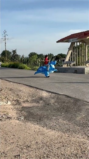 Inflatable Cow Mascot Trips and Topples Off Course Mid-Race